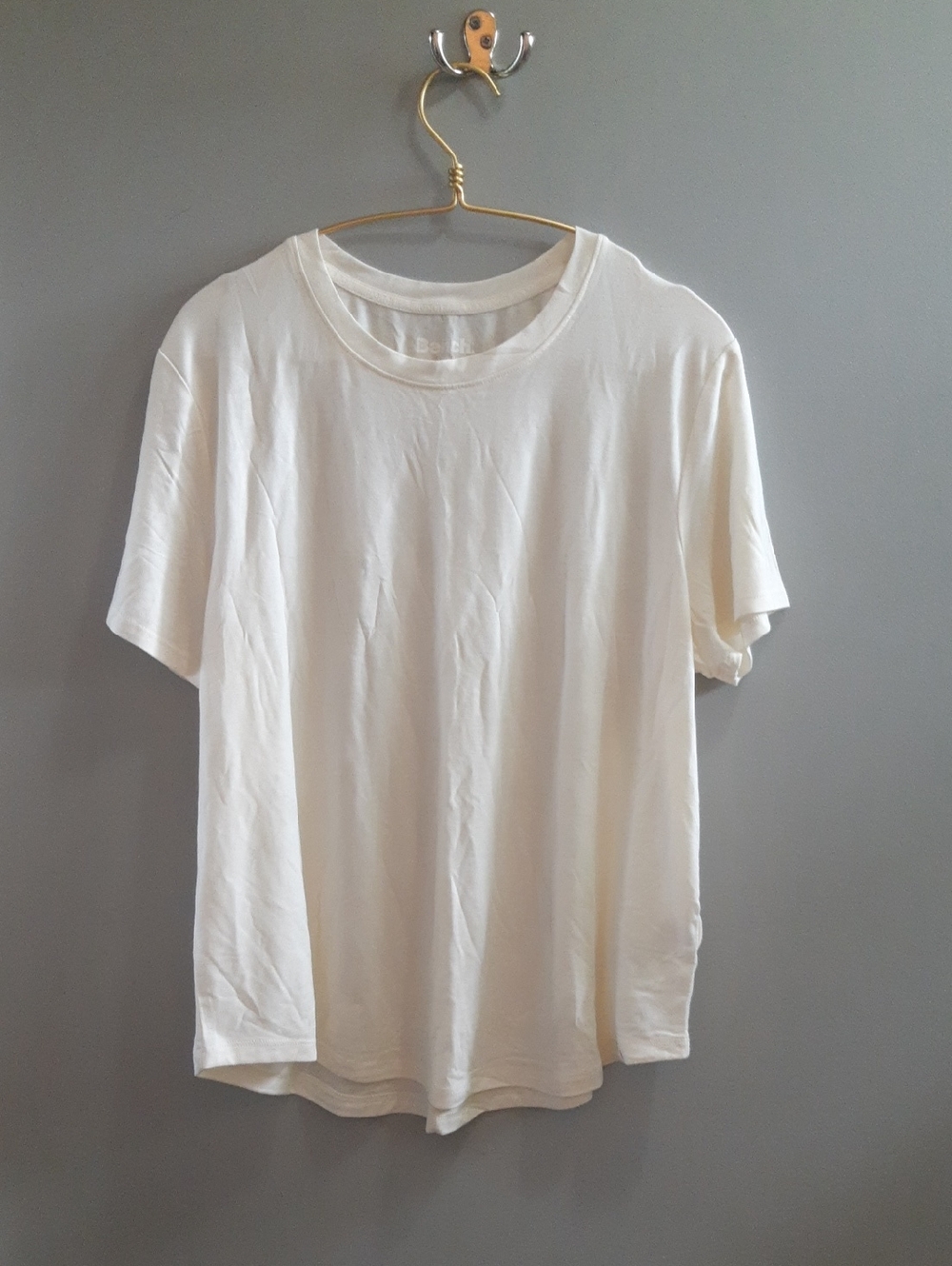 Bench Ladies Classic Crew Neck T-Shirt - Off White